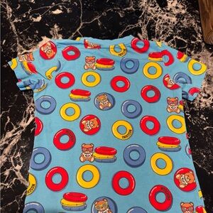 Moschino Blue Kids T-Shirt with Colorful Print
